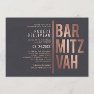 Convites Bar Mitzvah Ousado e Minimalista