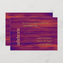 Bar Mitzvah Plum e Orange Techno Streaks RSVP