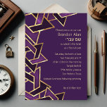 Convites Bar Mitzvah Plum Purple Dourada Star de David<br><div class="desc">Bar Mitzvah Plum Purple Dourada Star de David Bar Mitzvah e conjuntos de convites Bat Mitzvah projetados por Umua. Impresso e enviado pela Zazzle ou seus parceiros.</div>