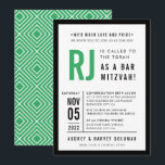 Convites BAR MITZVAH preto verde-cinzento geométrico<br><div class="desc">por kat massard >> WWW.SIMPLYSWEETPAPERIE.COM <<< - - - - - - - - - - - CONTATE ME para ajudar a equilibrar seu tipo perfeitamente Adore o design, mas gostaria de ver algumas mudanças - outro esquema de cores, produto, adicionar uma foto ou adaptado para uma ocasião diferente -...</div>