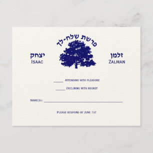 Convites Bar Mitzvah RSVP Gira Árvore da Vida