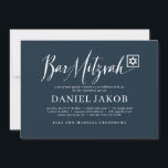 Convites Bar Mitzvah Script Clássico Tipografia Moderna<br><div class="desc">Composto por uma escrita lúdica e uma tipografia serif; Tudo num fundo branco. 

Este foi projetado por materiais de terceiros selecionados,  exclusivos para o Zazzle.

Disponível aqui:http://www.zazzle.com/store/selectpartysupplies</div>