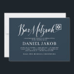 Convites Bar Mitzvah Script Clássico Tipografia Moderna<br><div class="desc">Composto por uma escrita lúdica e uma tipografia serif; Tudo num fundo branco. 

Este foi projetado por materiais de terceiros selecionados,  exclusivos para o Zazzle.

Disponível aqui:http://www.zazzle.com/store/selectpartysupplies</div>