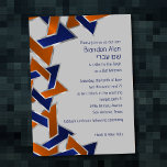 Convites Bar Mitzvah Silver Blue Orange Star<br><div class="desc">Bar Mitzvah Silver Blue Orange Star de David Bar Mitzvah e conjuntos de convites Bat Mitzvah projetados por Umua. Impresso e enviado pela Zazzle ou seus parceiros.</div>
