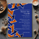 Convites Bar Mitzvah Silver Blue Orange Star<br><div class="desc">Bar Mitzvah Silver Blue Orange Star de David Bar Mitzvah e conjuntos de convites Bat Mitzvah projetados por Umua. Impresso e enviado pela Zazzle ou seus parceiros.</div>