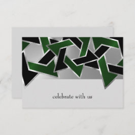 Convites Bar Mitzvah Silver Estrela Negra Verde de David