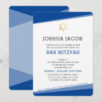 BAR MITZVAH - simples estrela azul-real