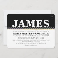 BAR MITZVAH SIMPLES estrela judaica moderna preto