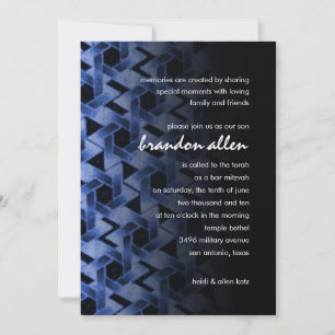 Convites Bar Mitzvah Star de David Damask