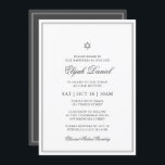 Convites Bar Mitzvah Star de David Elegante Clássico<br><div class="desc">Composto por uma serifa elegante e uma tipografia cursiva de escrita em quadro com uma estrela de David. Este design é eterno,  clássico e elegante.

Este foi projetado por materiais de terceiros selecionados,  exclusivos para o Zazzle.

Disponível aqui:
http://www.zazzle.com/selectpartysupplies</div>
