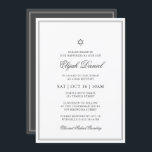 Convites Bar Mitzvah Star de David Elegante Clássico<br><div class="desc">Composto por uma serifa elegante e uma tipografia cursiva de escrita em quadro com uma estrela de David. Este design é eterno,  clássico e elegante.

Este foi projetado por materiais de terceiros selecionados,  exclusivos para o Zazzle.

Disponível aqui:
http://www.zazzle.com/selectpartysupplies</div>