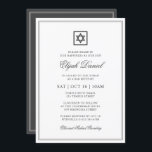 Convites Bar Mitzvah Star de David Elegante Clássico<br><div class="desc">Composto por uma serifa elegante e uma tipografia cursiva de escrita em quadro com uma estrela de David. Este design é eterno,  clássico e elegante.

Este foi projetado por materiais de terceiros selecionados,  exclusivos para o Zazzle.

Disponível aqui:
http://www.zazzle.com/selectpartysupplies</div>