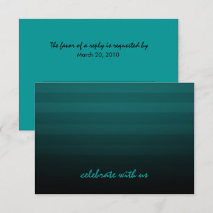 Convites Bar Mitzvah Teal e Faixa Horizontal Preta