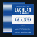 Convites BAR MITZVAH típico mínimo moderno branco azul<br><div class="desc">por kat massard >> WWW.SIMPLYSWEETPAPERIE.COM << CONTACT ME para texto personalizado ou para adicionar quaisquer linhas em Hebraico Ame o design, mas gostaria de ver algumas mudanças - outro esquema de cores, produto, adicionar uma foto ou adaptado para uma ocasião diferente - sem preocupações me contate - estou feliz em...</div>