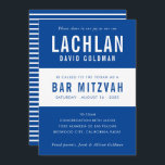 Convites BAR MITZVAH típico mínimo moderno branco azul<br><div class="desc">por kat massard >> WWW.SIMPLYSWEETPAPERIE.COM << CONTACT ME para texto personalizado ou para adicionar quaisquer linhas em Hebraico Ame o design, mas gostaria de ver algumas mudanças - outro esquema de cores, produto, adicionar uma foto ou adaptado para uma ocasião diferente - sem preocupações me contate - estou feliz em...</div>