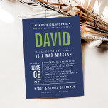 Convites BAR MITZVAH tipo de bloco ousado moderno marinho a<br><div class="desc">por kat massard >> WWW.SIMPLYSWEETPAPERIE.COM <<< - - - - - - - - - - - CONTATE ME para ajudar a equilibrar seu tipo perfeitamente Adore o design, mas gostaria de ver algumas mudanças - outro esquema de cores, produto, adicionar uma foto ou adaptado para uma ocasião diferente -...</div>