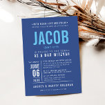 Convites BAR MITZVAH tipo de bloco ousado moderno tipo roya<br><div class="desc">por kat massard >> WWW.SIMPLYSWEETPAPERIE.COM <<< - - - - - - - - - - - CONTATE ME para ajudar a equilibrar seu tipo perfeitamente Adore o design, mas gostaria de ver algumas mudanças - outro esquema de cores, produto, adicionar uma foto ou adaptado para uma ocasião diferente -...</div>