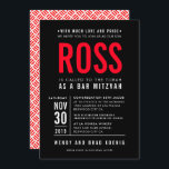 Convites BAR MITZVAH tipo negrito moderno tipo de bloco pre<br><div class="desc">por kat massard >> WWW.SIMPLYSWEETPAPERIE.COM <<< - - - - - - - - - - - CONTATE ME para ajudar a equilibrar seu tipo perfeitamente Adore o design, mas gostaria de ver algumas mudanças - outro esquema de cores, produto, adicionar uma foto ou adaptado para uma ocasião diferente -...</div>