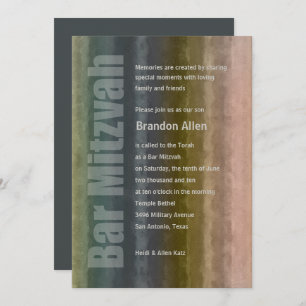 Convites Bar Mitzvah Watercolor Stripes