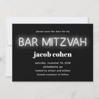 Bar Mitzvah White Neon Lights Salva A Data
