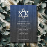 Convites Bar Mitzvah Wood Olha Cinza Azul Estrela Prateada<br><div class="desc">Conjuntos de convites para o bar Mitzvah e Bat Mitzvah desenhados por Umua. Impresso e enviado pela Zazzle ou seus parceiros.</div>
