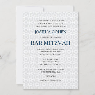 Convites Bar modelado delicado Mitzvah