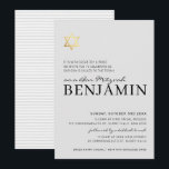 Convites Bar moderno da STAR Dourada Mitzvah cinza pálido m<br><div class="desc">por kat massard >> https://linktr.ee/simplysweetpaperie <<< Um design de convite moderno e simplesmente clássico para o BAR do seu filho ou BAT MITZVAH TIP :: 1. Para alterar/mover gráficos e fontes e adicionar mais texto - pressione o botão "personalizar". - - - - - - - - - - -...</div>