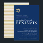 Convites Bar moderno DOURADA STAR Mitzvah branco marinho mí<br><div class="desc">por kat massard >> https://linktr.ee/simplysweetpaperie <<< Um design de convite moderno e simplesmente clássico para o BAR do seu filho ou BAT MITZVAH TIP :: 1. Para alterar/mover gráficos e fontes e adicionar mais texto - pressione o botão "personalizar". - - - - - - - - - - -...</div>