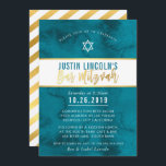 Convites BAR MODERNO MITZVAH azul lacrimogêneo tipo ouro a<br><div class="desc">pelo kat massard >> kat@simplysweetPAPERIE.com <<< design de convite de tendência para o BAR do seu filho MITZVAH Setup como modelo, é simples você adicionar seus próprios detalhes ou clicar no botão personalizar e você pode adicionar ou alterar texto, fontes, tamanhos etc. DICA: 1. Para alterar/mover gráficos / alterar a...</div>