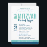 Convites BAR MODERNO MITZVAH data de tendência verde-menta<br><div class="desc">por kat massard > WWW.SIMPLYSWEETPAPERIE.com Ame o design,  mas gostaria de ver algumas mudanças - outro esquema de cores,  produto,  adicionar uma foto ou adaptado para uma ocasião diferente - não me preocupes simplesmente me contatar - estou feliz em ajudar! - - - -</div>