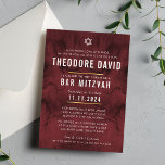 Convites BAR MODERNO MITZVAH marrom padrão vermelho simples<br><div class="desc">pelo kat massard >> kat@simplysweetPAPERIE.com <<< design de convite de tendência para o BAR do seu filho MITZVAH Setup como modelo, é simples você adicionar seus próprios detalhes ou clicar no botão personalizar e você pode adicionar ou alterar texto, fontes, tamanhos etc. DICA: 1. Para alterar/mover gráficos / alterar a...</div>