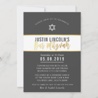 BAR MODERNO MITZVAH na moda, escrevendo de ouro de