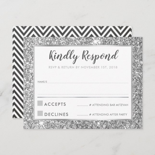 Convites BAR MODERNO MITZVAH obrigado sua luz legal (Frente/Verso)