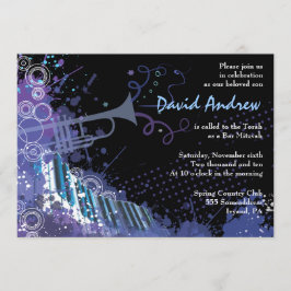 Convites Bar Musical de Trompete e Piano Bat Mitzvah Convit
