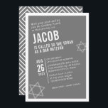 Convites Bar NEGRITO MITZVAH cinza de ângulo moderno simple<br><div class="desc">por kat massard > WWW.SIMPLYSWEETPAPERIE.com Ame o design,  mas gostaria de ver algumas mudanças - outro esquema de cores,  produto,  adicionar uma foto ou adaptado para uma ocasião diferente - não me preocupes simplesmente me contatar - estou feliz em ajudar! - - - -</div>