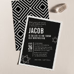 Convites Bar NEGRITO MITZVAH, de ângulo moderno simples, br<br><div class="desc">por kat massard > WWW.SIMPLYSWEETPAPERIE.com Ame o design,  mas gostaria de ver algumas mudanças - outro esquema de cores,  produto,  adicionar uma foto ou adaptado para uma ocasião diferente - não me preocupes simplesmente me contatar - estou feliz em ajudar! - - - -</div>