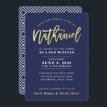 Convites BAR PERSONALIZADO Mitzvah, marinho moderno NATHANI<br><div class="desc">*** NOTA - O EFEITO DA FOLHA DE OURO É UMA IMPRESSÃO *** - - - - - - - - - - - - - - - - - - - - - - - - - - - - - - - - - - - - - -...</div>