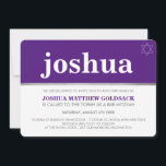 Convites BAR SIMPLES MITZVAH legal nome moderno estrela rox<br><div class="desc">Um design de tendências e simples para os CONVITES MITZVAH do BAR do seu filho. Uau, seus amigos e família com este pequeno número;D Configuração como modelo é simples você adicionar seus próprios detalhes, adicionar sua foto ou clicar no botão personalizar e você pode adicionar ou alterar texto, fontes, tamanhos...</div>