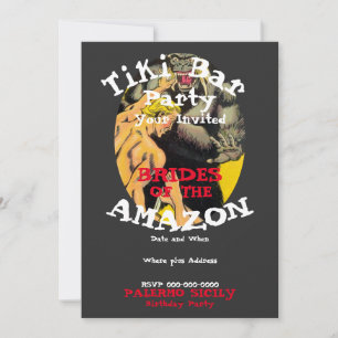 Convites Bar Tiki de Festa de Aniversário Amazon Noivas