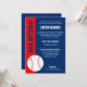 Convites Bar Vermelho Azul de Baseball Mitzvah (Frente/Verso In Situ)
