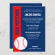Convites Bar Vermelho Azul de Baseball Mitzvah (Frente/Verso)
