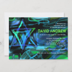 Convites Bar WATERCOLOR STAR Bat Mitzvah para Sarah