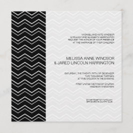 Convites Barato preto e branco Chevron preto e branco