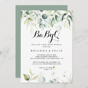 Convites Barbecue do Chá de fraldas Eucalyptus BabyQ