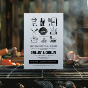 Convites Barbecue Grillin' & Chillin Bachelor Party