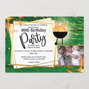 Convites Barbecue lança carateres luz foto aniversário AGE