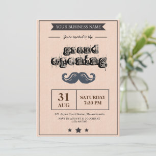 Convites Barber Shop grand opening invitation