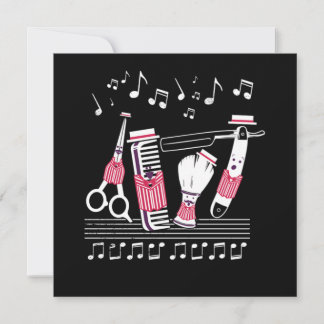 Convites Barbershop Quartet From Hairdresser Tools Gift
