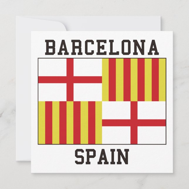 Convites Barcelona, bandeira da espanha (Frente)