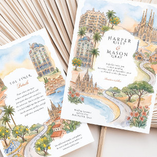 Convites Barcelona Espanha Sagrada Familia Gaudi Casamento